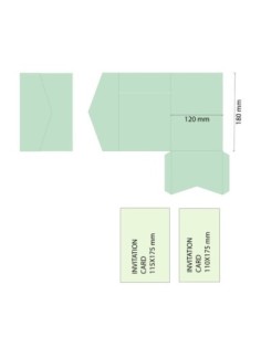 Ivory classic pocketfold invitation Modigliani 120X180 mm 2