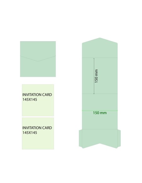 Kraft modern Square Pocketfold Invite