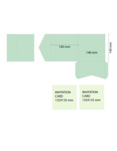 Sage Green save-the-date square pocketfold DIY 140X140 mm 2