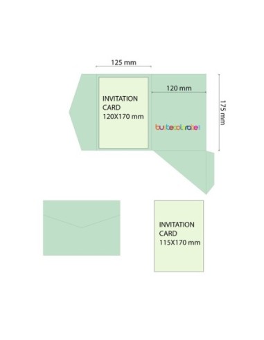 Kraft White authentic rectangular Pocketfold Invite