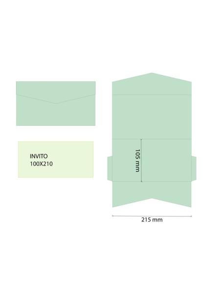 Modigliani Paper White sophisticated rectangular pocket-fold envelope