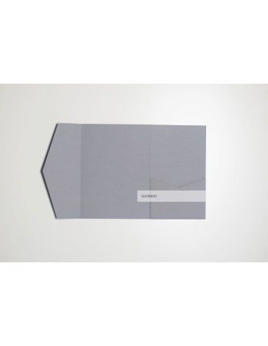 Dark-Grey Pocketfold Invitation DIY | 135x185 mm Classic