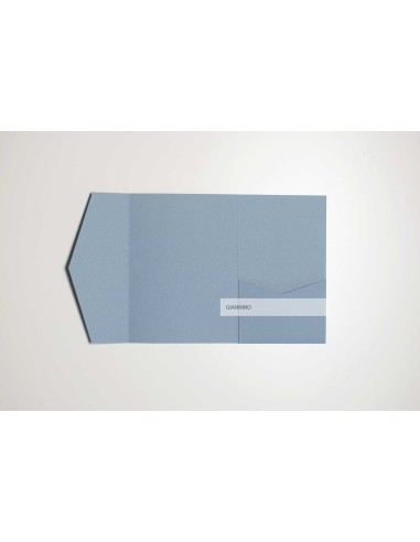 Dusty blue classic pocketfold invitation DIY 135x185 mm