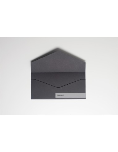 Rectangular long envelope DIY for invitations 110x220 mm dark black color