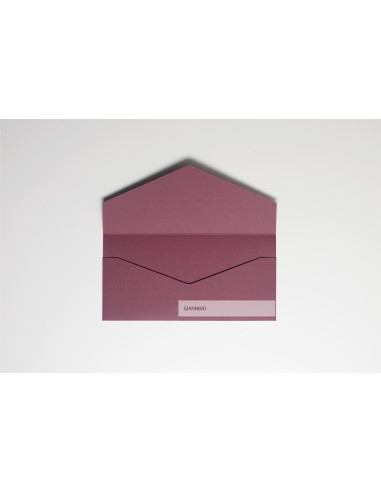 Rectangular long envelope DIY for invitations 110x220 mm burgundy color