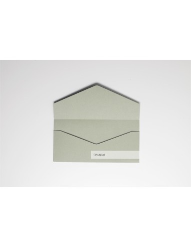 Rectangular long envelope DIY for invitations 110x220 mm sage green color