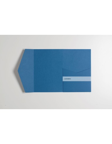 Marineblaue Pocketfold Einladung DIY | Klassisch 120X180 mm | Giannino.com