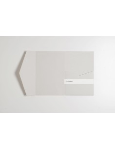 Light-Grey classic pocketfold invitation DIY 120X180 mm