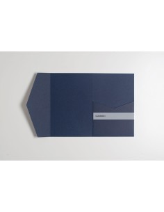 Dark Blue classic pocketfold invitation DIY 120X180 mm