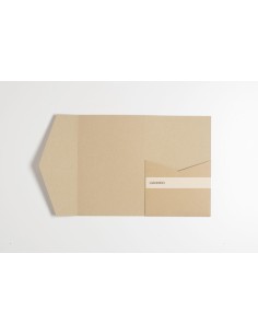 Kraft classic pocketfold invitation DIY 120X180 mm