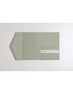 Sage Green classic pocketfold invitation DIY 120X180 mm