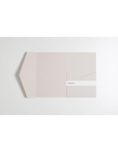 Beige classic pocketfold invitation DIY 120X180 mm