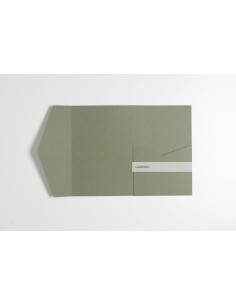 Olive Green classic pocketfold invitation DIY 120X180 mm
