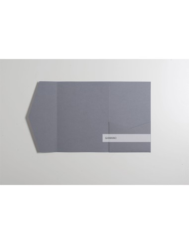 Dark-Grey Pocketfold Invitation DIY | 135x185 mm Classic