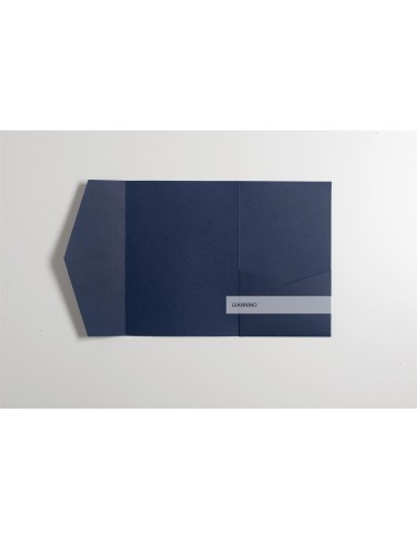 Dark Blue Classic DIY Pocketfold Invites, 135x185 mm Size