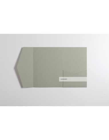 Sage Green impressive pocketfold invitation DIY 135x185 mm