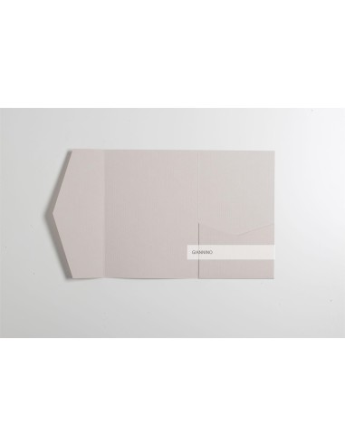 Beige classic pocketfold invitation DIY 135x185 mm