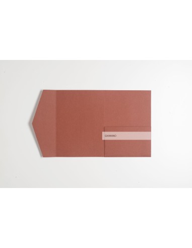 Terracotta Finest rectangular Pocketfold Invite