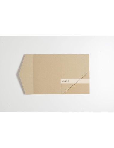 Kraft authentic rectangular Pocketfold Invite