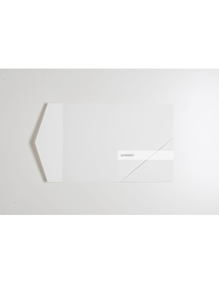 Kraft White authentic rectangular Pocketfold Invite