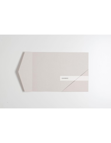 Beige authentic rectangular Pocketfold Invite