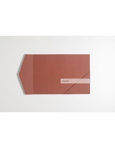 Terracotta authentic rectangular Pocketfold Invite