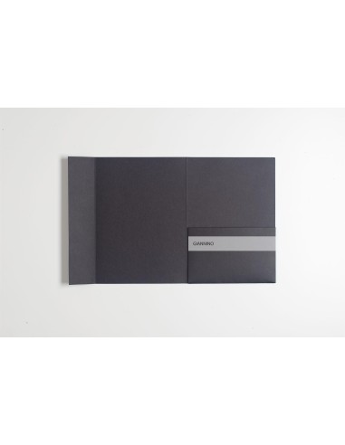 Black matte envelope pocketfold Wedding Invitation