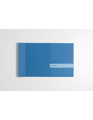 Blu matte envelope pocketfold Wedding Invitation