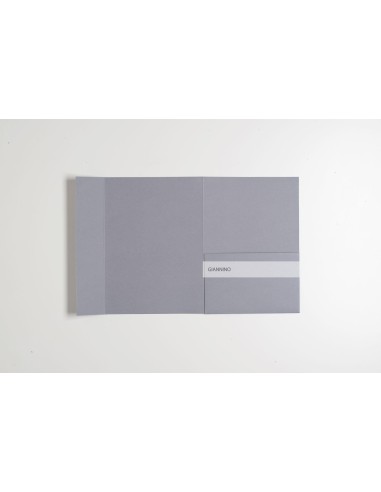 Grey matte envelope pocketfold Wedding Invitation