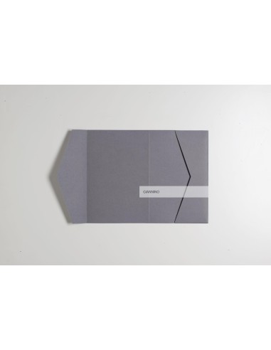 Grey Stone Signature Pocketfold Invitations, 110x170 mm