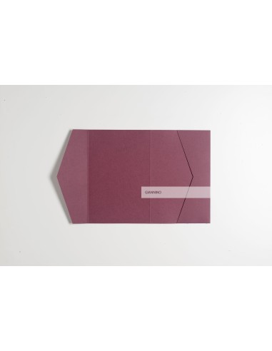 Burgundy matte signature Pocketfold Wedding Invitation