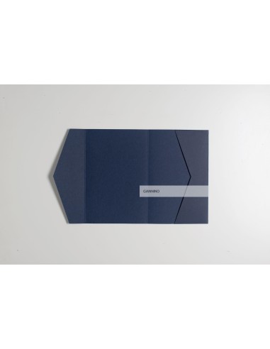 Dark Blue signature Pocketfold Wedding Invitation