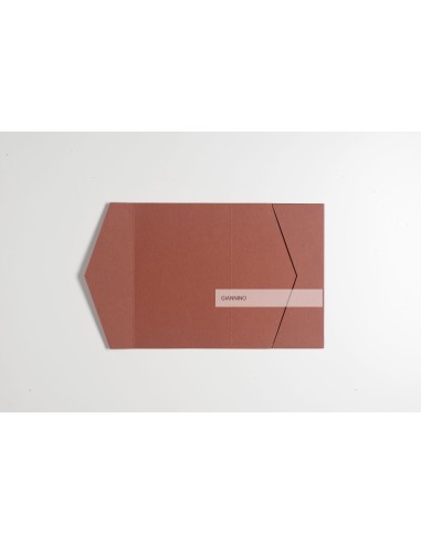 Terracotta signature rectangular Pocketfold Invite