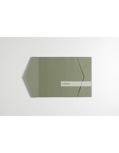 Wild Kraft Green signature rectangular Pocketfold Invite