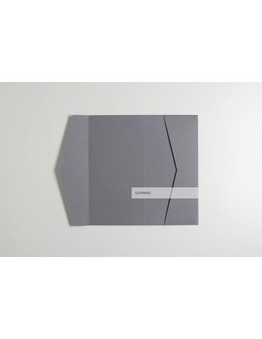 Grey Stone Sophisticated Pocket-Fold Envelopes, 105x210 mm