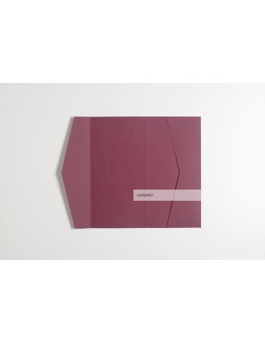 Burgundy matte sophisticated rectangular Wedding pocket-fold envelope