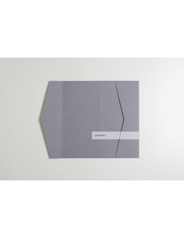 Grey matte sophisticated rectangular Wedding pocket-fold envelope