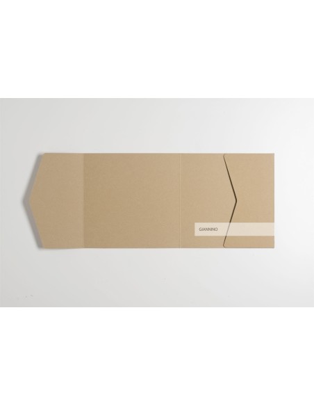 Kraft modern Square Pocketfold Invite