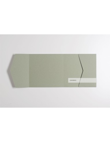 Sage Green modern Square Pocketfold Invite