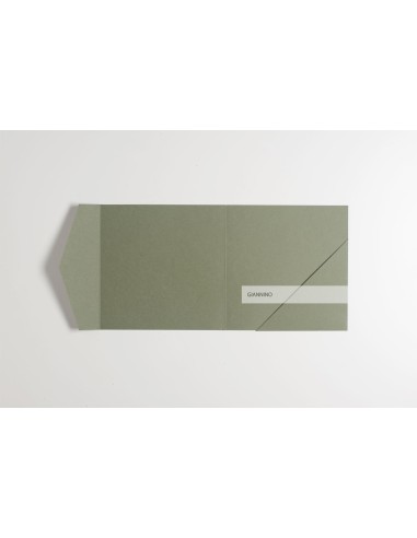 Olive Green original Square Pocketfold Invite