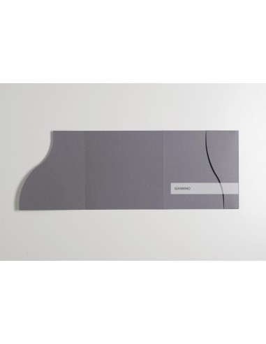 Grey Stone Pocketfold Invitations, 145x145 mm