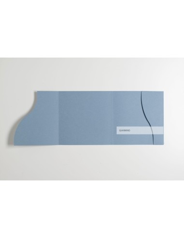 Acqua Blue modern Square Pocketfold Invite