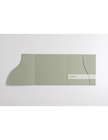 Sage Green modern Square Pocketfold Invite