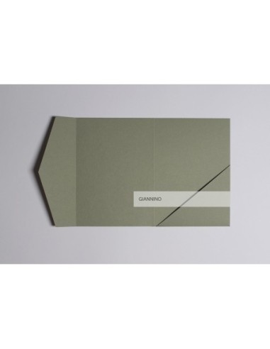 Sage Green authentic rectangular Pocketfold Invite
