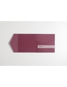 Burgundy save-the-date square pocketfold DIY 140X140 mm