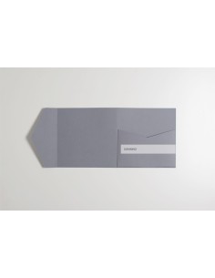 Grey save-the-date square pocketfold DIY 140X140 mm