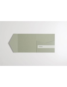 Sage Green save-the-date square pocketfold DIY 140X140 mm