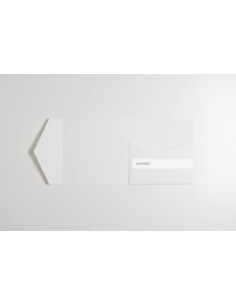 Kraft White Gesso save-the-date square pocketfold DIY 140X140 mm