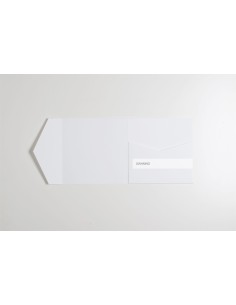 Modigliani Paper Pure White save-the-date square pocketfold DIY 140X140 mm