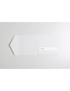 Modigliani Paper Pale White save-the-date square pocketfold DIY 140X140 mm